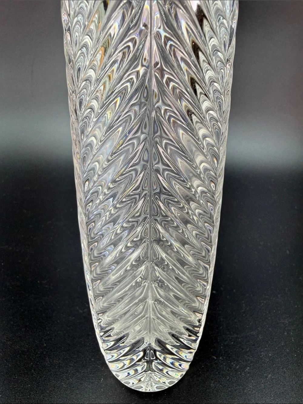 Ralph Lauren Herringbone Pattern Crystal Bud Flower Vase